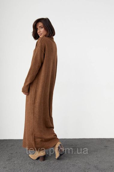 В'язане плаття oversize з високим горловиним кольором коричневий розмір S FL_000905 | Зображення 1