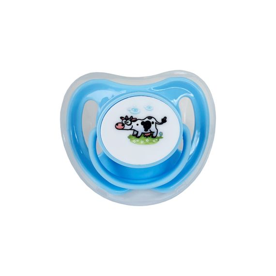 Пустушка силіконова кругла MGZ-0516(Blue) з ковпачком | Зображення 1