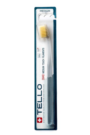Зубна щітка Tello 3940 Medium, d 0.15mm, жовта