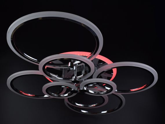 Люстра світлодіодна стельова LED світильник для квартири на стелю лед з пультом 25945 Хром 14х80х103 см. | Зображення 5