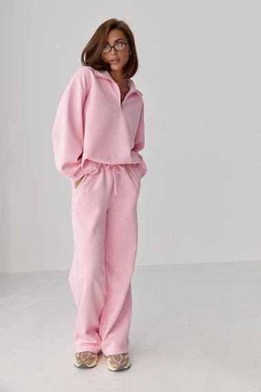 Однотонний спортивний костюм із написом - рожевий цвет, ONE SIZE (є розміри) | Зображення 4