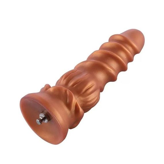 Фалоімітатор для секс-машин Hismith Spiral Grain Silicone Dildo Monster Series, спіральний рельєф Sex Aura