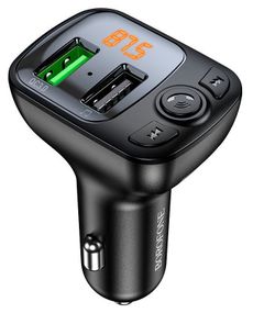 FM трансмиттер модулятор BOROFONE BC41 Eminency Автомобильное зарядное устройство QC3.0 Bluetooth Черный