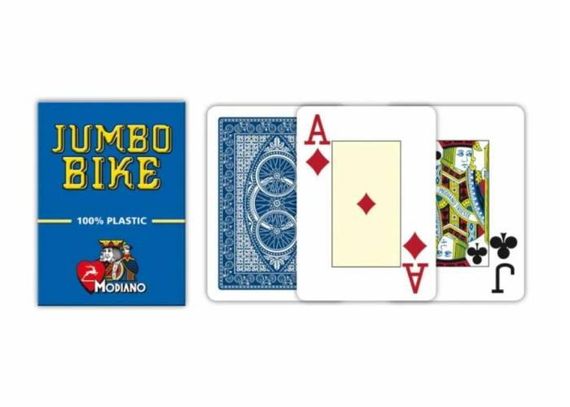 Карты игральные Modiano Bike Trophy 100% Plastic Jumbo Index (blue) | Зображення 1