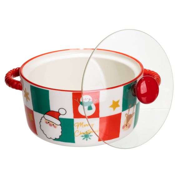 Супница фарфоровая Christmas новогодняя  800 (мл) с крышкой Yiwu FM-CS-9C | Зображення 2