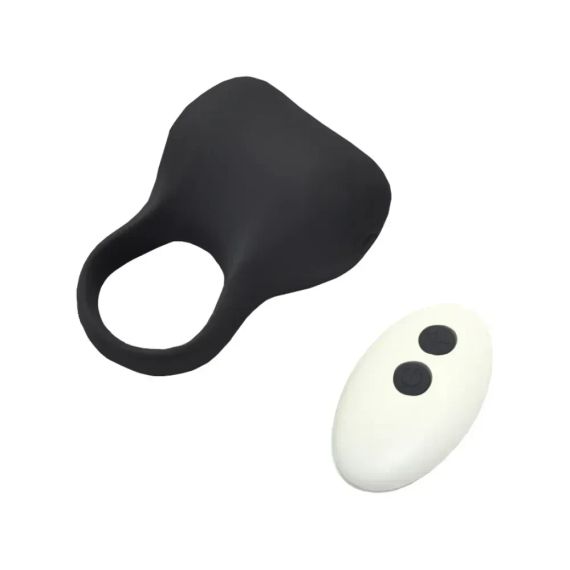 Эрекционное виброкольцо Sweet Em Silky Ring с пультом, чёрное, 7.6 х 5.7 см sexstyle | Зображення 1