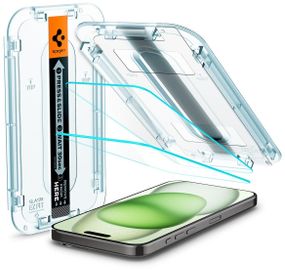 Захисне скло Spigen для Apple iPhone 15 Plus EZ FIT tR (2 Pack) (AGL06883)