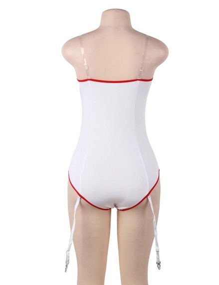 Сексуальний костюм медсестри Star Night з відкритими плечима, білий sexstyle | Зображення 3