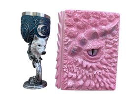 Подарунковий набір Келих 3D Вовк і Блокнот 3D «Дракон Єдинорога»