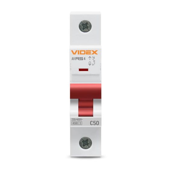 Автоматичний вимикач RS4 1п 50А С 4,5кА VIDEX RESIST (VF-RS4-AV1C50) | Зображення 2