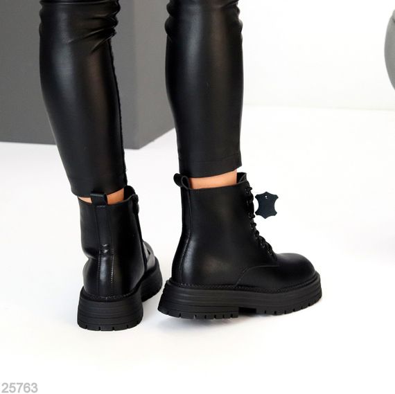 Повсякденні чорні зимові черевики берці натуральна шкіра доступна ціна | Зображення 6
