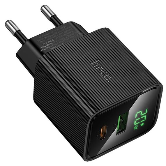 СЗУ Hoco CS83A Excellent with digital display PD20W+QC3.0 (1USB-A/1C) Black | Зображення 4
