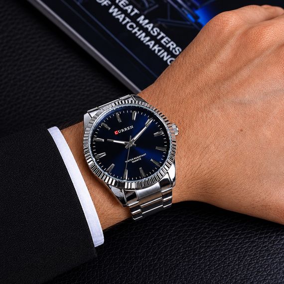 Чоловічий годинник Curren 8425 Silver-Blue | Зображення 5