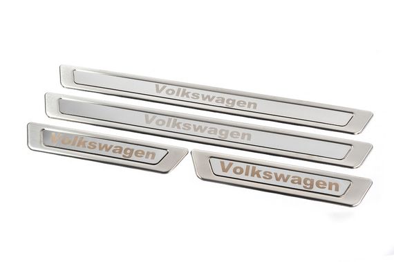 Универсальные накладки на пороги Volkswagen V-1 (4 шт., нержавейка) для Volkswagen | Зображення 2