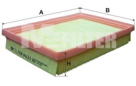 Фільтр повітряний Kia Pride (вир-во M-filter) MFILTER K431 на KIA PRIDE (DA)