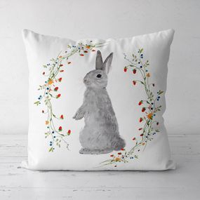 Подушка декоративная Soft Зайчик в веночке с земляникой 45x45 см (45PST_23M046)