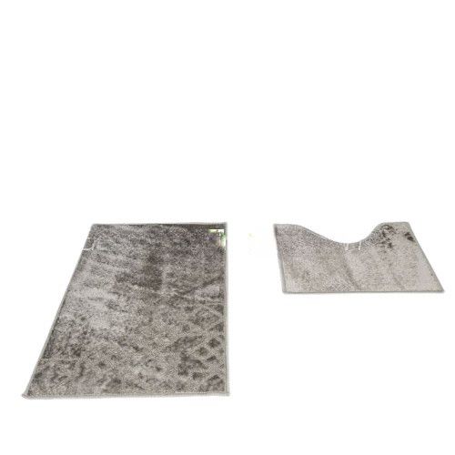 Набір килимків для ванної кімнати 2шт 50*80см+40*50см U-виріз Ромб Smile світло-сірий поліпропілен Дариана