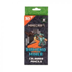 Олівці кольорові Yes 12 кол. Minecraft. Diamond Miner 290720 Різнокольоровий shop (5056574430540)