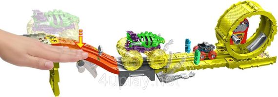 Трек Хот Вілс Монстр-трак Заряджай та переслідуй Оригінал Hot Wheels Monster Trucks Race & Chase Challenge | Зображення 3
