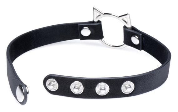 Чокер Master Series Kinky Kitty Ring Slim Choker - Black | Зображення 1