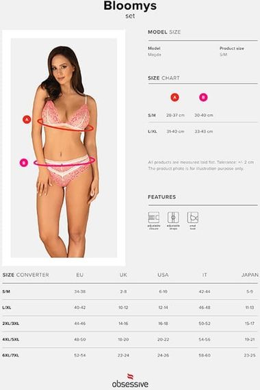 Мереживний комплект Bloomys set Рожевий S/M | Зображення 8