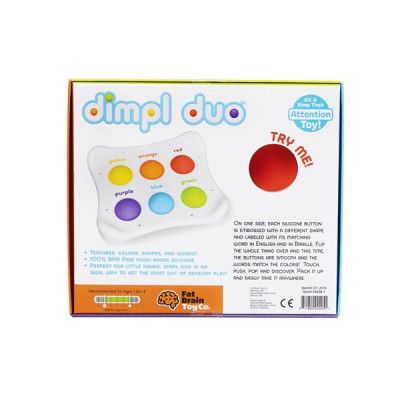 Розвиваюча іграшка Fat Brain Toys антистрес Dimpl Duo Брайль Колір Форма Назва (FA208-1) | Зображення 1