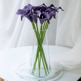 Калла на ножке искусственная В-21 см Упаковка 10 шт. Цвет: фиолетовый EJ-24