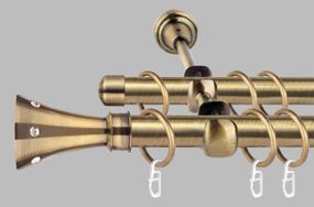 Карниз для штор дворядний металевий 19 мм, Картер Антик (комплект) 300 див.