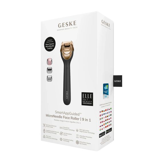 Электронный роллер для лица с микроиглами GESKE MicroNeedle Face Roller 9в1 gray, Серый | Зображення 7