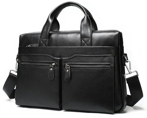 Чоловіча сумка для ноутбука й документів чорна SK N76955 | Зображення 5