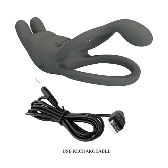 Эрекционное вибро кольцо Pretty Love - MASTER RING Gray, 7 vibration functions, BI-210335-1 sexstyle | Зображення 19