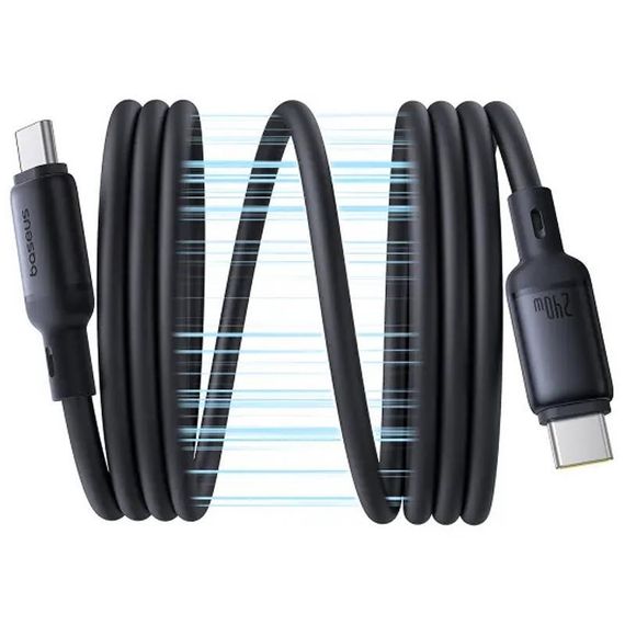 Дата кабель Baseus PicoGo Type-C to Type-C 240W (2m) (E04233) Cosmic Black | Зображення 2
