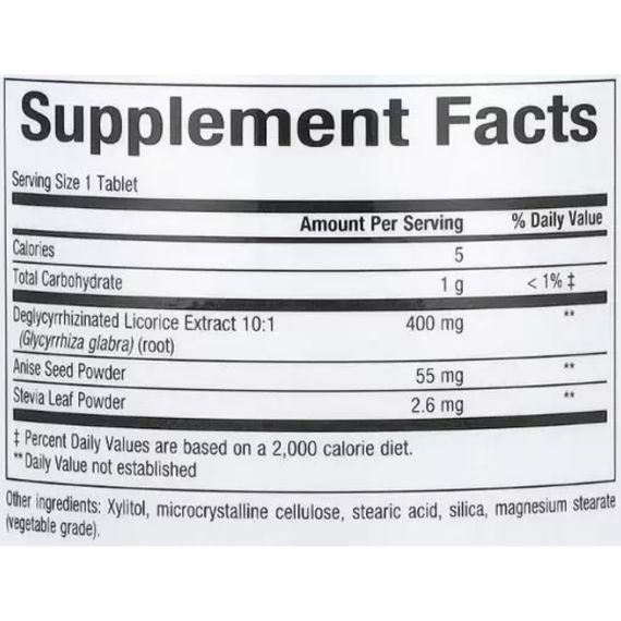 Корень солодки Natural Factors DGL Deglycyrrhizinated Licorice Root Extract 90 Chewable Tabs | Зображення 1