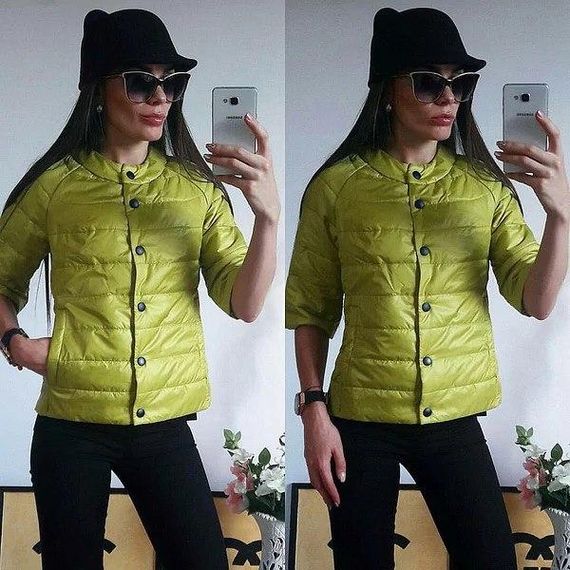 Куртка демі рукав 3/4, арт.203, колір салатовий