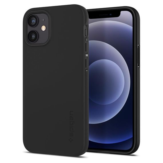 Чехол Spigen для Apple iPhone 12 mini Thin Fit, Black (ACS01739) | Зображення 1