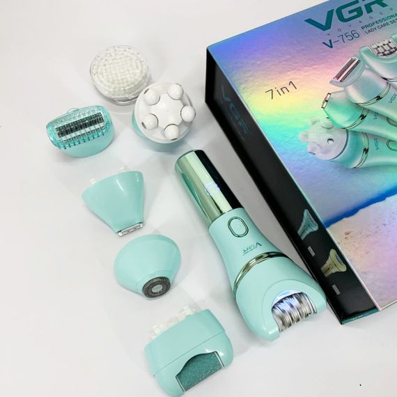 Епілятор домашній акумуляторний з насадками VGR V-756, Ефективний епілятор для тіла JO-18 | Зображення 9