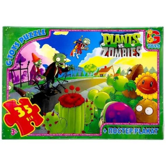 Детский пазл "Растения против Зомби" PVZ01 постер, 35 элементов
