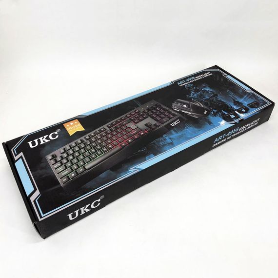 Клавиатура+мышка UKC с LED подсветкой от USB M-710, клавиатура игровая с подсветкой VJ-695 и мышкой | Зображення 4