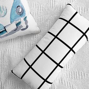Подушка для дивану оксамитова Білі квадрати 50x24 см (52BP_JOY012)