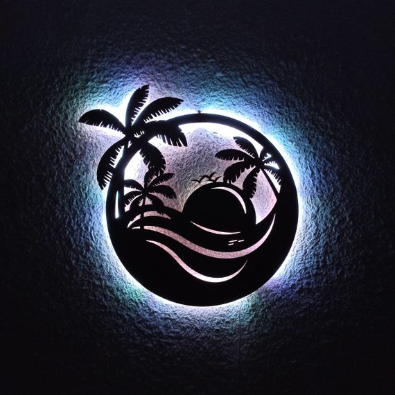 Панно декоративне картина на стіну Морський пейзаж LED підсвітка 410х450 acr-p000055 | Зображення 6