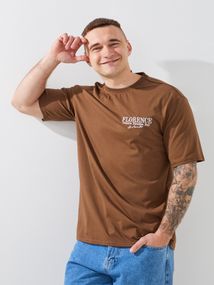 Футболка з принтом чоловіча GENUA G01222-0011 4XL Коричневий shop (2000999391026)
