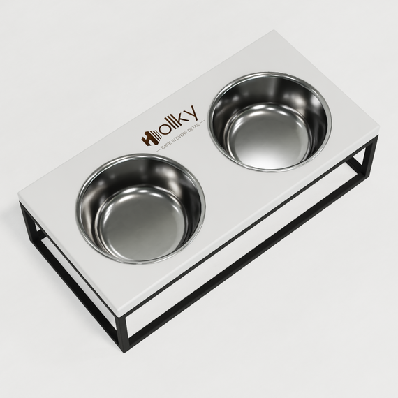 Миски на подставке для средних собак и больших котов Hollky Base M (2 × 0,95 л) BM-422110-BLWH | Зображення 6