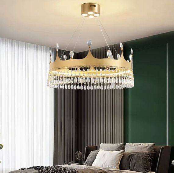 Люстра світлодіодна підвісна LED світильник для квартири на стелю лед 26915 Золото 40-130х60х60 см.