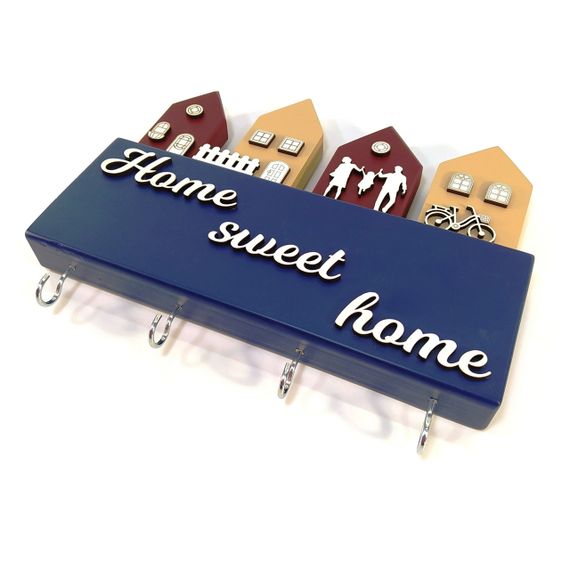Ключница Home sweet home деревянная Мастерская мистера Томаса 28см х 30 см х 3 см сосна | Зображення 4