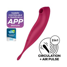 Вібратор із хвильовою стимуляцією Satisfyer Twirling Pro+ з додатком, червоний Sex Aura
