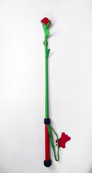 Стек троянда Kid Grain Leather Rose Crop With Calf Leather Rose