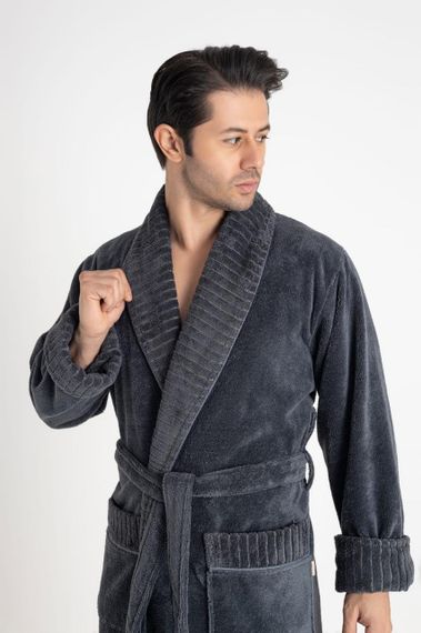 Мужской халат Nusa 1330 2XL антрацит | Зображення 6