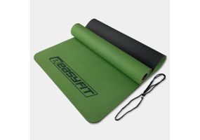 Килимок для йоги та фітнесу EasyFit TPE+TC 6 мм двошаровий зелений-чорний (EF-1924-GNBK)