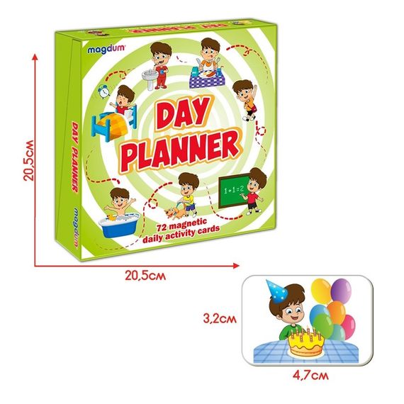 Дитячий розвиваючий набір магнітів "Розпорядок дня" ML4032-03, 72 магнітні фігурки | Зображення 4