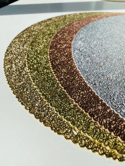 Серветка сервірувальна кругла OLens Фібра 102-988 38 см срібляста | Зображення 1